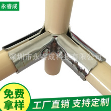 批發28MM精益管接頭 銀白色精益管配件HJ-2D線棒工作台貨架連接件