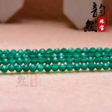 廠家直銷天然綠瑪瑙刻面散珠飾品配件 diy手鏈項鏈配珠切面半成品