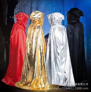 黑色死神兒童披風萬聖節服裝魔法吸血鬼巫師成人袍袍子披風斗篷