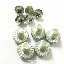 廠家直銷十字法蘭外六角螺絲法蘭防滑花齒螺絲釘M4*6M5M6機牙螺栓