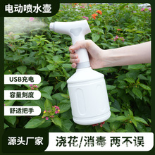 跨境電動噴水壺園林花藝灑水廚房清潔花木澆灌噴水家庭必備花灑噴
