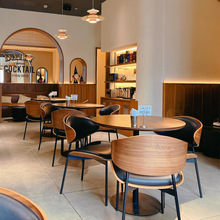 酒吧酒館咖啡廳會客接待區西餐廳咖啡店餐飲餐廳洽談桌椅組合復古
