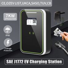 美標7KW新能源汽車充電樁商用運營32A共享充電站掃碼刷卡 汽車充