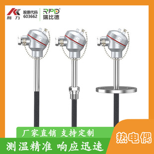 熱電偶耐磨鎧裝式K型高溫防爆高精度溫度傳感器PT100鉑熱電阻