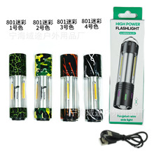 跨境新款多功能懸掛帳篷露營燈戶外炫彩熒光調焦遠射白激光手電筒