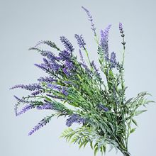 薰衣草仿真花26頭軟膠大把束高檔家居裝扮造景盆栽擺件仿真植物