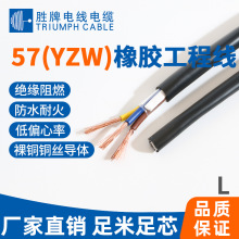 勝牌直銷防水橡套電纜YZW 2 3 4 5芯無氧銅芯足米橡套絕緣電纜