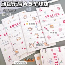 A5可愛開心小貓筆記英語本開學必備學生高顏值日系作業本耐用便宜
