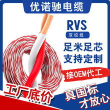 國標電線家用RVS花線2芯0.5 0.75 1平方銅芯消防音響用雙絞線