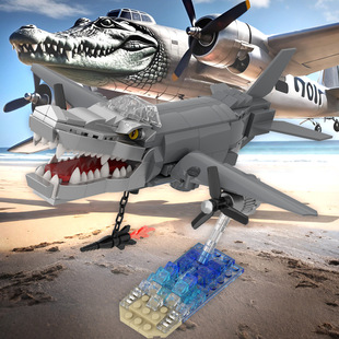 美國外國山海經鱷魚轟炸機TungTungTungSahur跨境新爆款積木玩具