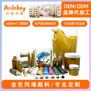 跨境定制金屬色丙烯顏料 diy美術創作室內外牆繪塗料防水不掉色