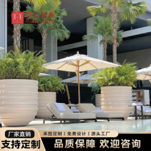 玻璃鋼花缽波浪凹凸花盆園藝觀賞簡約景觀商業街大號圓形花器