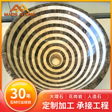 定制天然大理石一體台上洗台盆台下可粘工裝洗手台批發