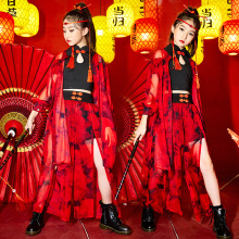中國風演出服兒童武術表演服套裝女童年會爵士舞團隊國潮舞蹈服
