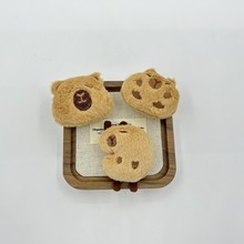 充棉配件卡通頭毛絨卡皮巴拉胸針公仔發飾配件水豚玩偶飾品輔料配