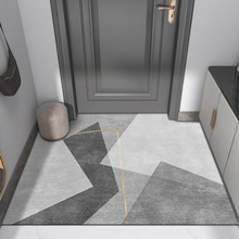 北歐除塵進門腳墊輕奢家用玄關大門口吸水水晶絨可裁剪入戶門地墊