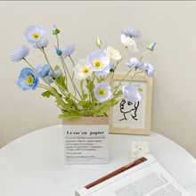 仿真植絨虞美人假花 婚禮堂布景家居裝飾 軟裝花藝攝影道具手捧花