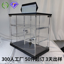 訂制旋轉亞克力展示架 兩層防盜帶鎖門陳列架 九宮格亞克力展示櫃