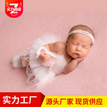 寶寶照衣服兒童攝影服裝百天照羽毛裙套裝拍照道具服嬰兒拍照衣服