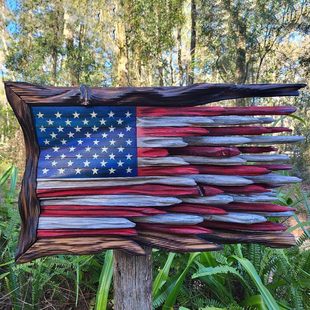 Handmade Honor US Flag With Cypress Trim羳  FƤ