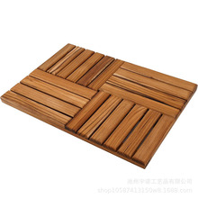 跨境實木浴室拼接地墊踏腳墊木制防滑墊淋浴房衛生間防滑墊防積水