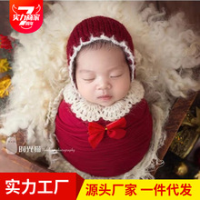 攝影聖誕帽子寶寶滿月拍照影樓新生兒拍照的道具衣服兒童攝影服裝