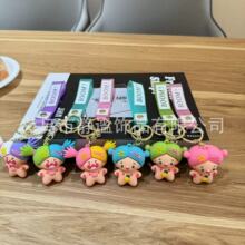 創意搞怪可愛缺牙巴女孩鑰匙扣精致公仔掛件汽車鑰匙鏈小禮品批發
