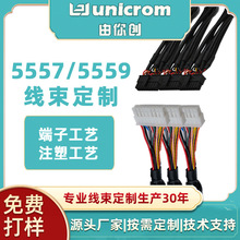 5557端子連接線定制5559注塑公母對插頭線束源頭廠家生產加工