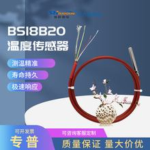 不銹鋼封裝防水型DS18B20溫度傳感器 水溫探頭 溫度傳感器 硅膠線