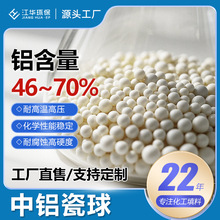 江華環保低鋁含量瓷球46%惰性氧化鋁瓷球耐高溫高強度陶瓷球