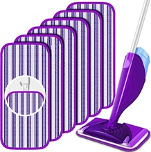 跨境款適配Swiffer Wet可重復使用超細纖維拖把墊干濕兩用拖把頭