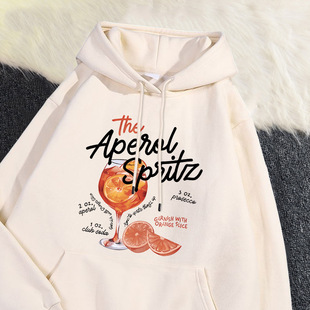 Winter Womans Hoodie The Aperol Spritz Retro Cocktail Printi