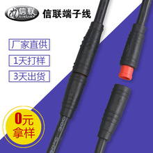 供應2芯3芯DC頭電源線 2464電子線束批發 m8公母對插線 M8防水線