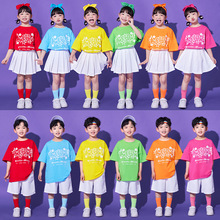 六一兒童啦啦隊演出服多色小學生運動會開幕式服裝幼兒園表演服夏