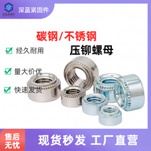 壓鉚螺母鍍鋅碳鋼S-M2~M12本色不銹鋼S-英制壓鉚螺母鈑金壓板螺母