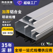 鋁合金電線走線槽明裝金屬厚防火明線網線明裝方形電纜布線槽蓋板