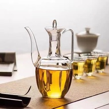 泡茶壺加厚耐熱玻璃壺仿宋貴妃壺綠茶壺花茶壺高硼硅耐熱玻璃茶壺