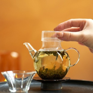廠家批發高硼硅玻璃茶壺 簡約透明家用泡茶壺 單壺一人用小茶壺