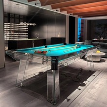 萊特BVM水晶鋼化透明玻璃台球桌美式黑八亞克力家庭標准型桌球台