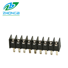 中博柵欄式接線端子25H 7.62mm黑色電源座 阻燃V0銅腳廠家直銷