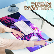 晨影加熱鼠標墊超大發熱學生書桌電腦暖桌墊辦公室桌面暖手電熱墊