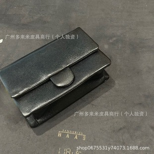 24k中古款牛皮口蓋包女金幣徽章鏈條cf mini單肩斜挎包金球方胖子