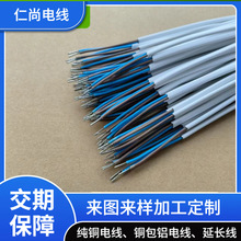 二芯0.3平方藍棕芯白色扁護套線 50CM驅動電源線 PVC兩芯連接線