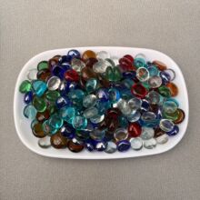 供應兒童考古挖寶玻璃雨花石 扁珠腰果石魚缸水族裝飾玻璃扁珠