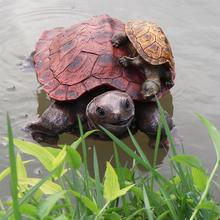花園庭院學校裝飾仿真小烏龜擺件假山魚池造景動物樹脂工藝品雕塑