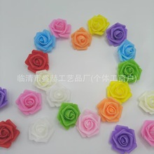 廠家批發4.5cmPE玫瑰花頭新娘牆花婚慶情人節喜糖盒diy材料玫瑰花
