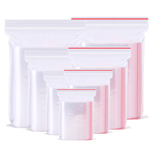 Transparent self sealing PE plastic food packaging bags