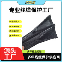 自卷式開口式拉鏈式編織網管 粘扣魔術貼線束編織套管 拉鏈套管