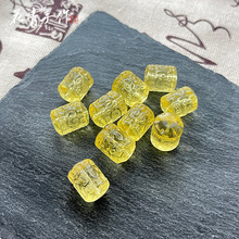 批發黃水晶高透精雕刻回紋桶珠散珠子diy手串手鏈項鏈飾品配件