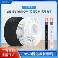 批發國標RVVB家用扁護套線0.5 0.75 1平方兩芯平行電源線rvvb電線